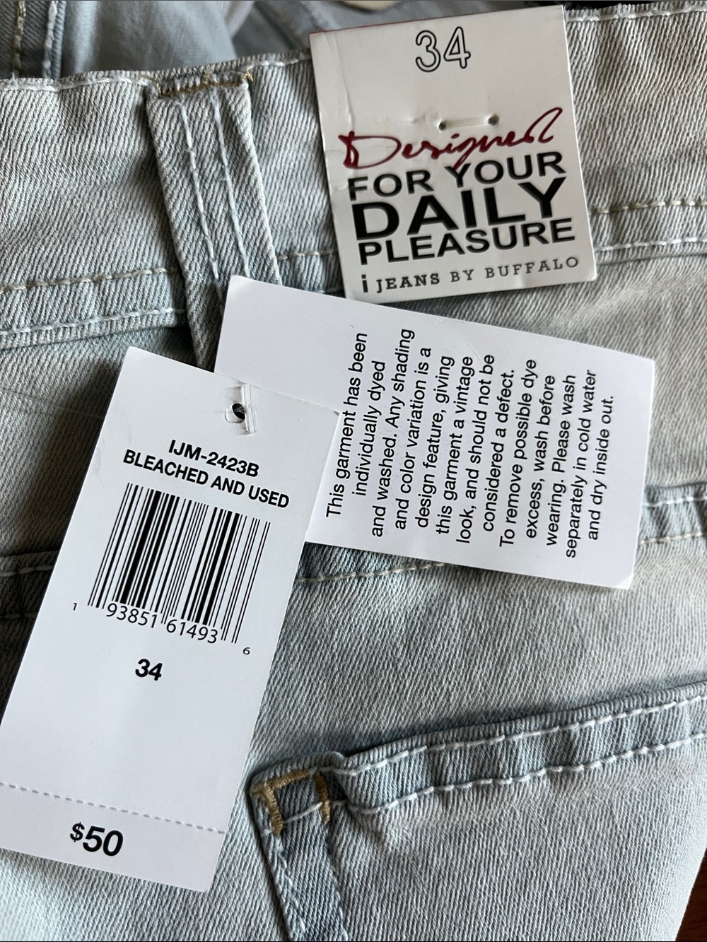 Buffalo David Bitton Spencer-X Straight Denim Shorts 34 NWT Light Wash Stretch - Picture 8 of 11